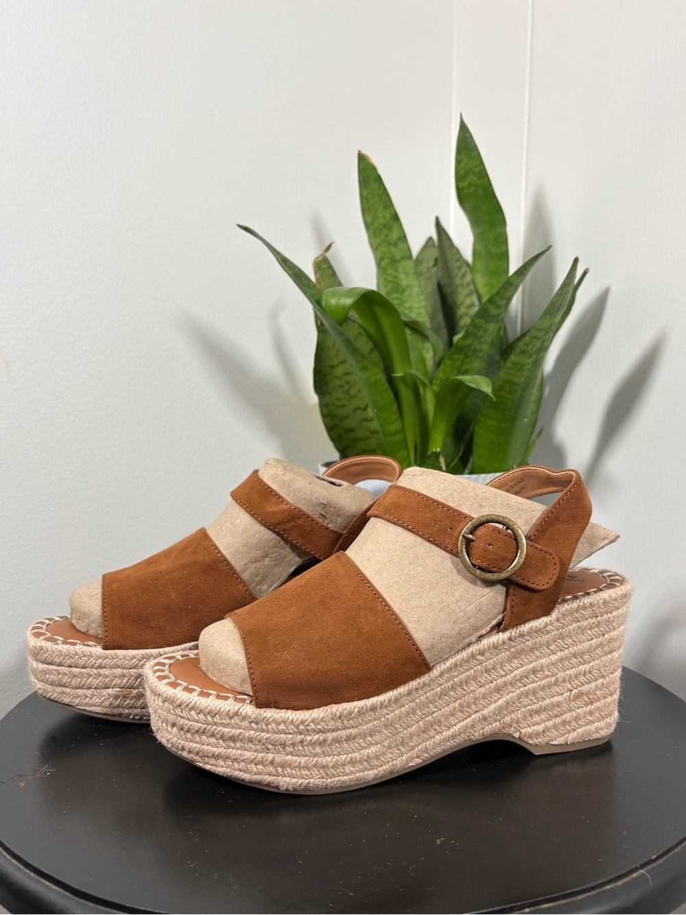 Seychelles Espadrille Wedge Sandal brown NWOB 6.5
